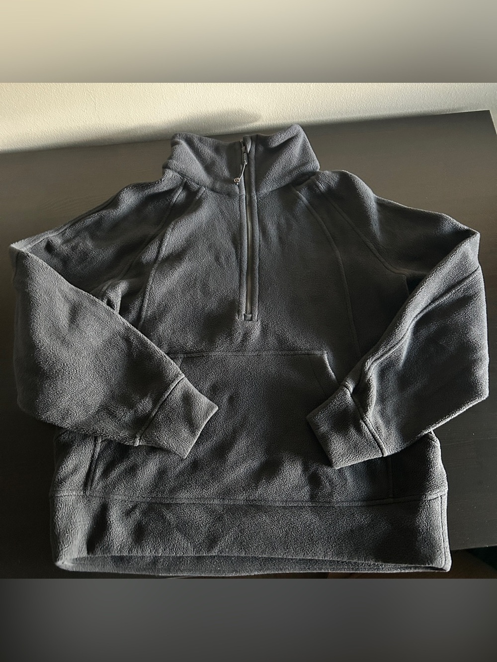 Lululemon Scuba Tumbled Fleece Funnel-Neck Half-Zip -- Black (Size Medium/Large)